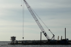 Tug Peggy Ann pushing crane barge for Sanibel, Fort Myers Hurricane Relief